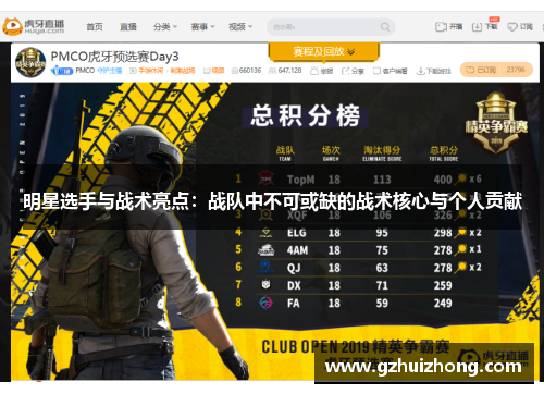 明星选手与战术亮点：战队中不可或缺的战术核心与个人贡献